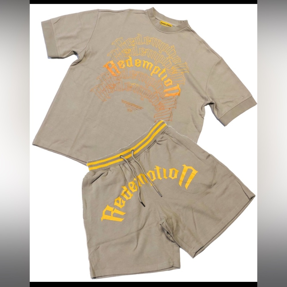 CIVILIZED ANGEL REDEMPTION OVERSEIZE TEE + SHORT SET

COLOR: MUSHROOM